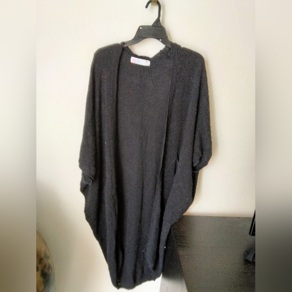 FP Beach BY Free People Women's Black Open Slouchy Knit Cardigan Size M Lounge - Picture 1 of 8